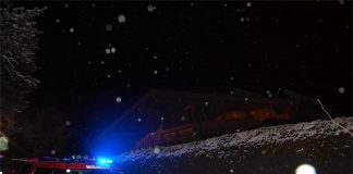 Kaminbrand in Untermieming – Starker Funkenflug Kaminbrand in Untermieming - Starker Funkenflug, Foto: Freiwillige Feuerwehr Mieming