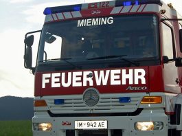 Gewerblicher Fahrzeugbrand – LKW brennt bei Kilometer 14,8 Freiwillige Feuerwehr Mieming, Foto: FF Mieming