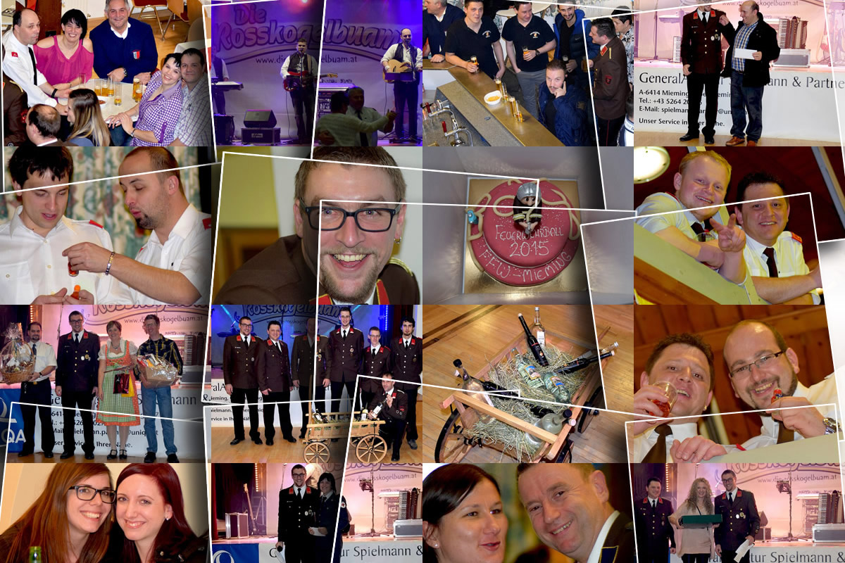 Feuerwehrball 2016 - Live-Musik, Schätzspiel, Feuerbar, Foto-Collage: Mieming-Online.at