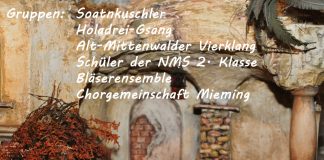 Adventsingen im Gemeindesaal – „Advent – Zeit des Wartens“ Adventsingen im Gemeindesaal - "Advent - Zeit des Wartens", Infografik: Chorgemeinschaft Mieming