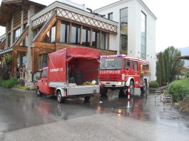 Unwetterlage im Gemeindegebiet von Mieming