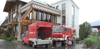 Unwetterlage im Gemeindegebiet von Mieming