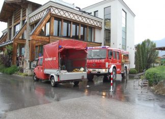 Unwetterlage im Gemeindegebiet von Mieming