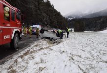 Fahrzeugüberschlag auf der B189 Kilometer 4,2