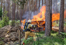Brand von gelagertem Brennholz